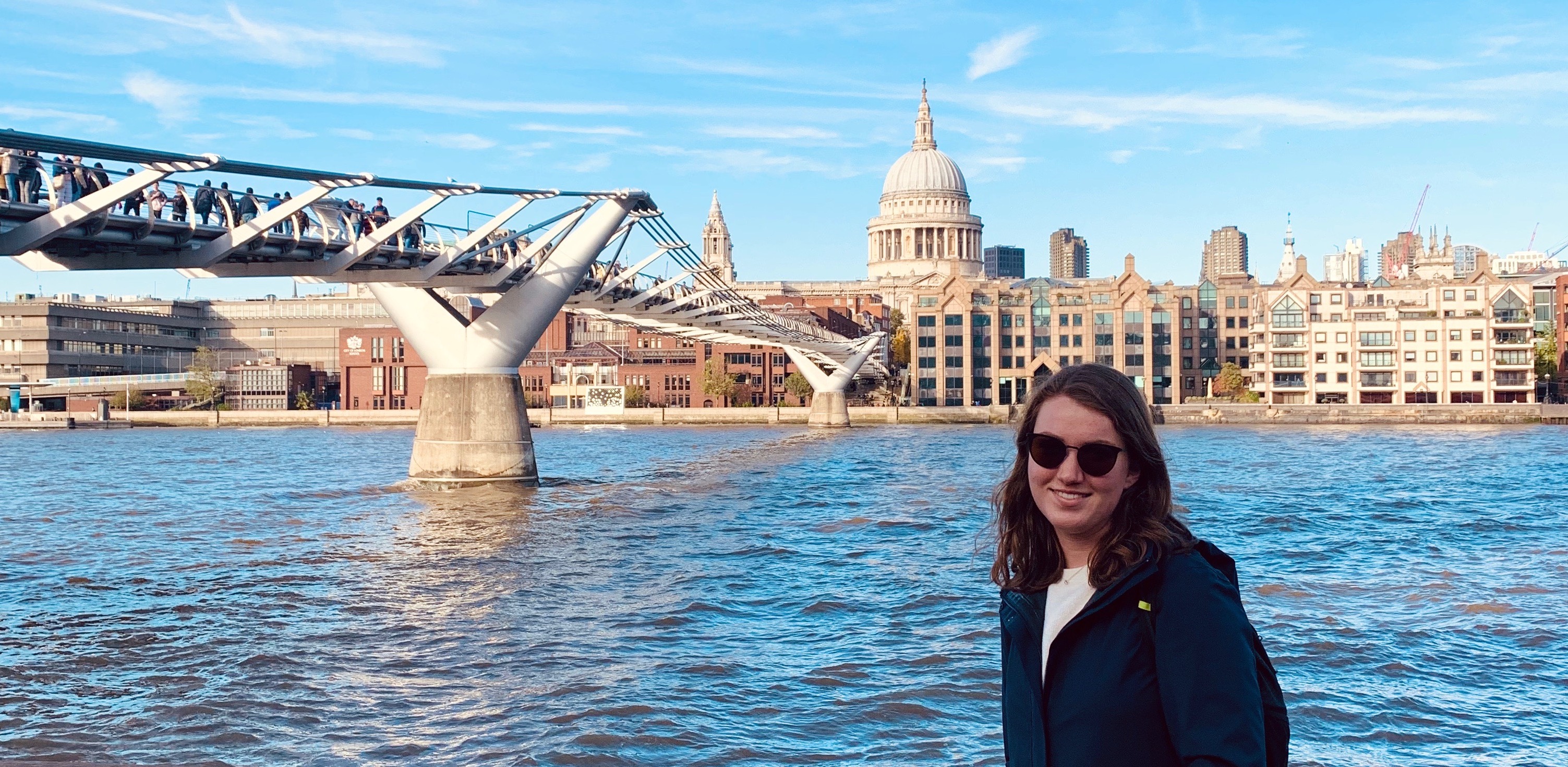 Alex Donov with River Thames in the background